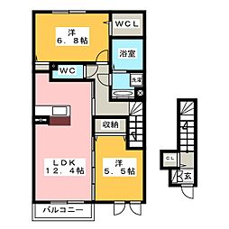 ラフォート 2LDKの間取図画像