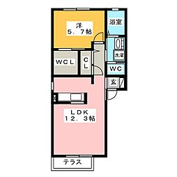 カーサボスコ 1LDKの間取図画像