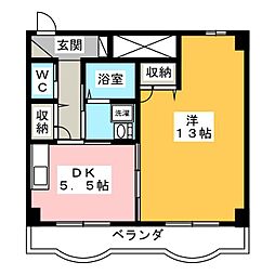 メゾン・ロジェール 1DKの間取図画像