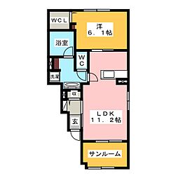 アール・グランディ1 1LDKの間取図画像