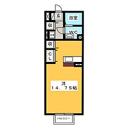 モナリエ北一色 ワンルームの間取図画像