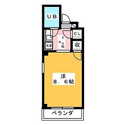 リエス岐阜元町 1Kの間取図画像