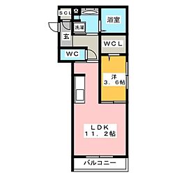 D-ROOM本荘EAST 1LDKの間取図画像