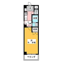 ポレール梅林 1Kの間取図画像