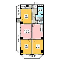エステート長森 3LDKの間取図画像