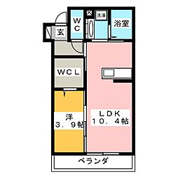 オハナ 1LDKの間取図画像