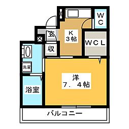 soleado 1Kの間取図画像