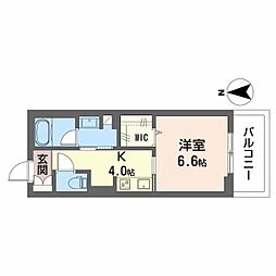 シャーメゾン大垣郭町 2階1Kの間取り