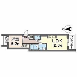 シャーメゾン大垣郭町 4階1LDKの間取り