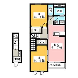 パークヒルズMKS 2DKの間取図画像