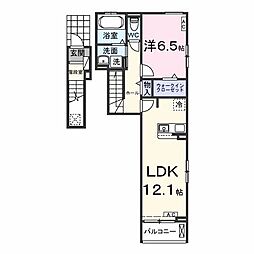 エスポワール 2階1LDKの間取り