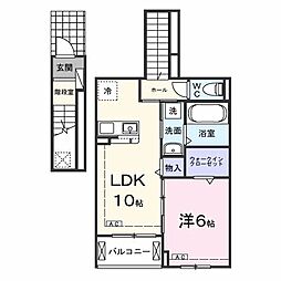 エスポワール 2階1LDKの間取り