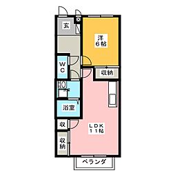 サープラス和 1LDKの間取図画像