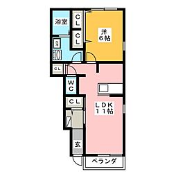 ベル・エポックB 1LDKの間取図画像