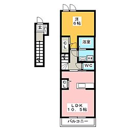 ソレアード5A 1LDKの間取図画像