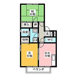 第5メゾン勝沼 2DKの間取図画像