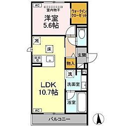 セレスティア旭町 1LDKの間取図画像