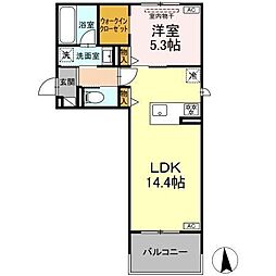 セレスティア旭町 1LDKの間取図画像