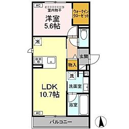 セレスティア旭町 1LDKの間取図画像