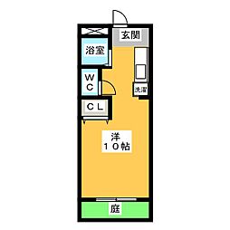 中央土地青柳ヒルズ ワンルームの間取図画像