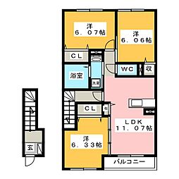 マリアライト 3LDKの間取図画像