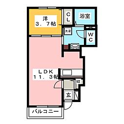 メテオ 1LDKの間取図画像