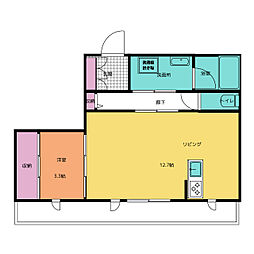 シャーメゾン禾森 1LDKの間取図画像