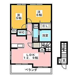 アルペジオA 2LDKの間取図画像