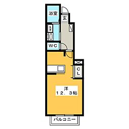 リバーサイド三城 ワンルームの間取図画像