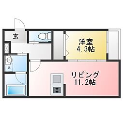 ラ・メゾン船町 1LDKの間取図画像