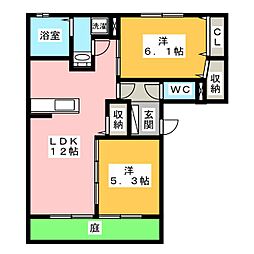 セレーノ 2LDKの間取図画像