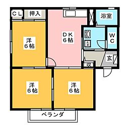 ディアステージA 3DKの間取図画像