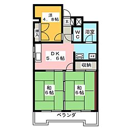 荒川ラインハイツ 3DKの間取図画像