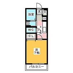 ノース・マウンテン2 1Kの間取図画像
