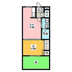 サンパレス・ハイム 1DKの間取図画像