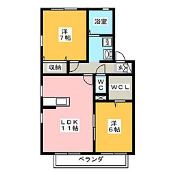 ロイヤルガーデン.C 2LDKの間取図画像
