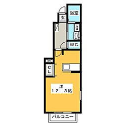 リバーサイド三城 ワンルームの間取図画像