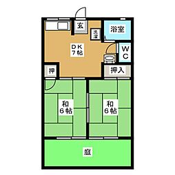メゾン・ド・ブーペ 2DKの間取図画像