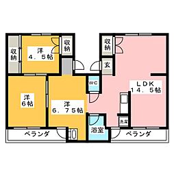 コーポクマノ 3LDKの間取図画像