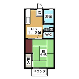 パナハイツ一光 1DKの間取図画像