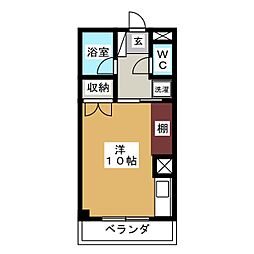 ヤナセコーポ2号館 ワンルームの間取図画像
