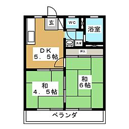 ベル・メゾンA 2DKの間取図画像