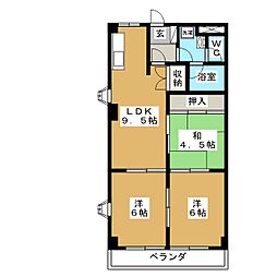 プレイスロイヤル 3LDKの間取図画像
