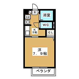 コモハウスARUGO 1Kの間取図画像