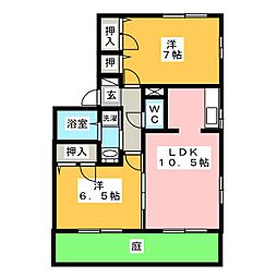 サン・アベニューA棟 2LDKの間取図画像