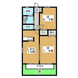 コッタウン2 2LDKの間取図画像