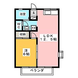 コーポゴトウ 1LDKの間取図画像
