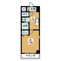 La・BauleSHOEI 1Kの間取図画像