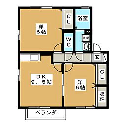 グリーンハウス和合 2LDKの間取図画像