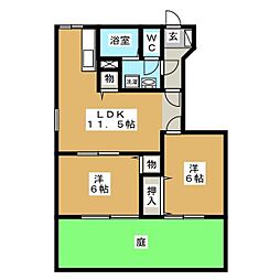 グランドール2C 2LDKの間取図画像